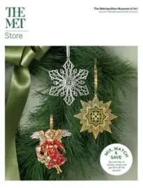 Met Store Catalog: A collection of artistic jewelry and home decor items inspired by historical museum artifacts.