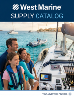 West Marine Catalog: A collection of marine equipment and safety gear found in a boating catalog.